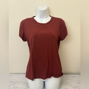 H&M Basic T-Shirt Short Sleeve Round Neck Womens L Red Pullover Top Tee
